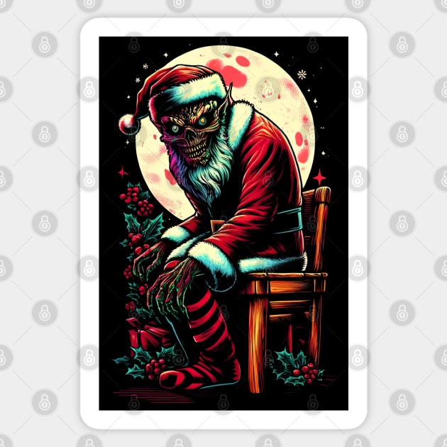 Scary Santa Sticker by Neon Galaxia